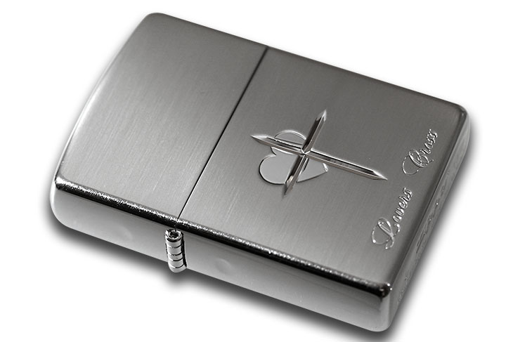 Zippo ジッポー ラバーズ・クロス 銀サテーナ