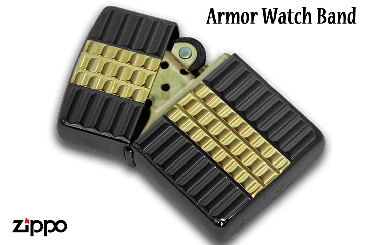 Zippo ジッポー Armor Watch Band ブラックニッケル＆ゴールド
