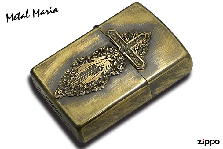 Zippo ジッポー Metal Maria メタルマリア ユーズドブラス メール便可