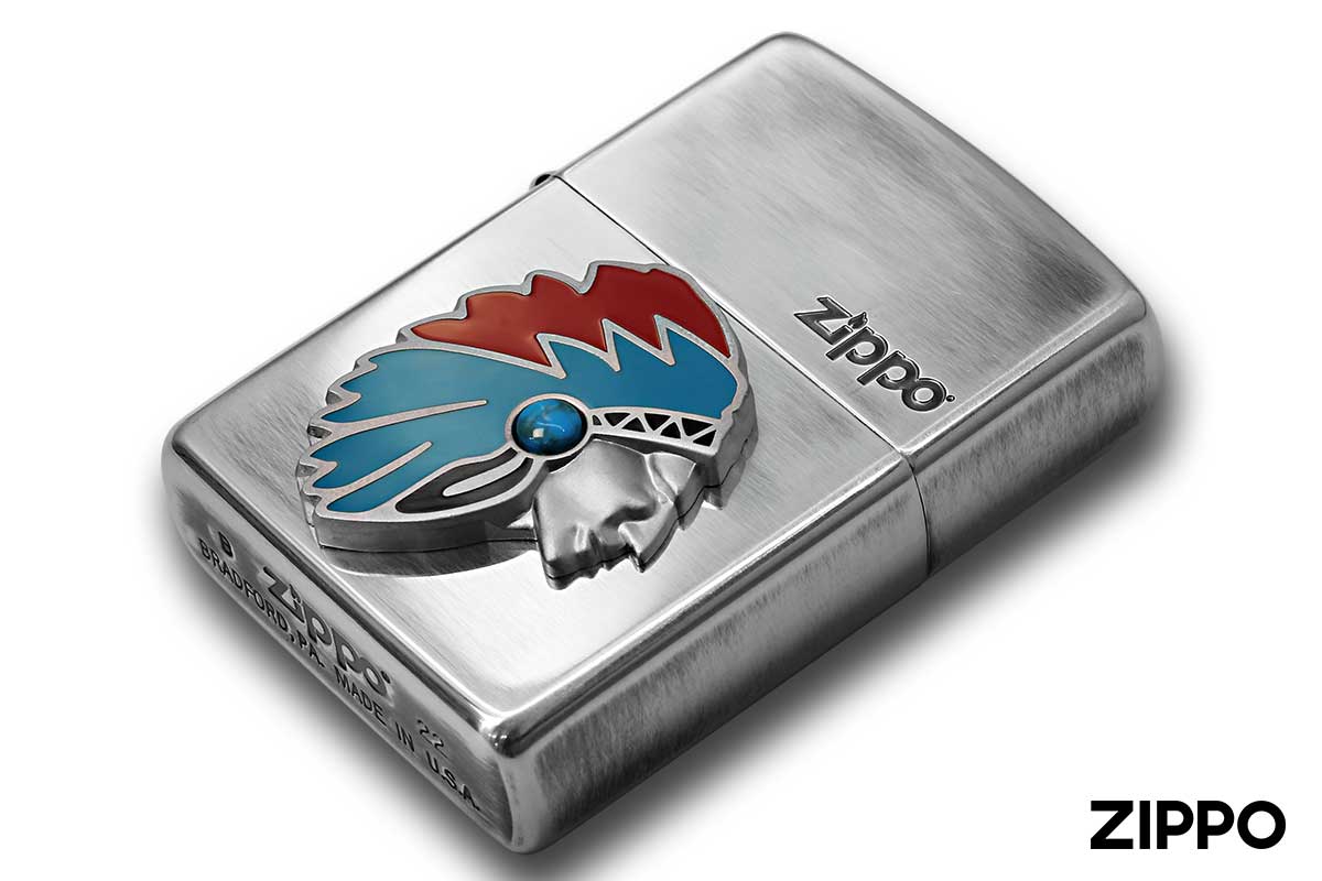 Zippo ジッポー Native Americans Metal ネイティブアメリカン メタル 銀いぶし 63500198 メール便可