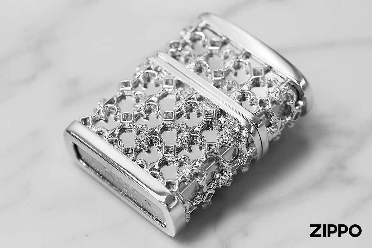 Zippo ジッポー ユリ メタル ジャケット 銀メッキ Metal Jacket YURI 2NMJ-YURI20