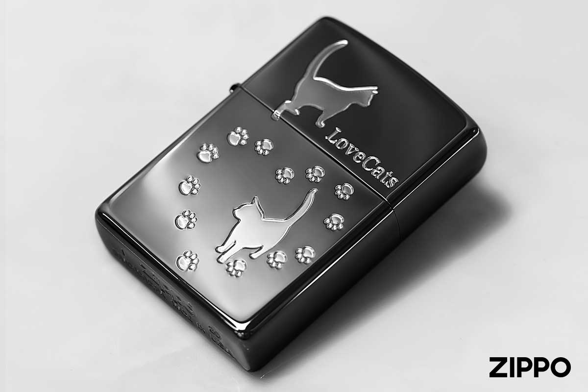 Zippo ジッポー Love Cat 猫が大好き ブラック LCAT-BKS メール便可