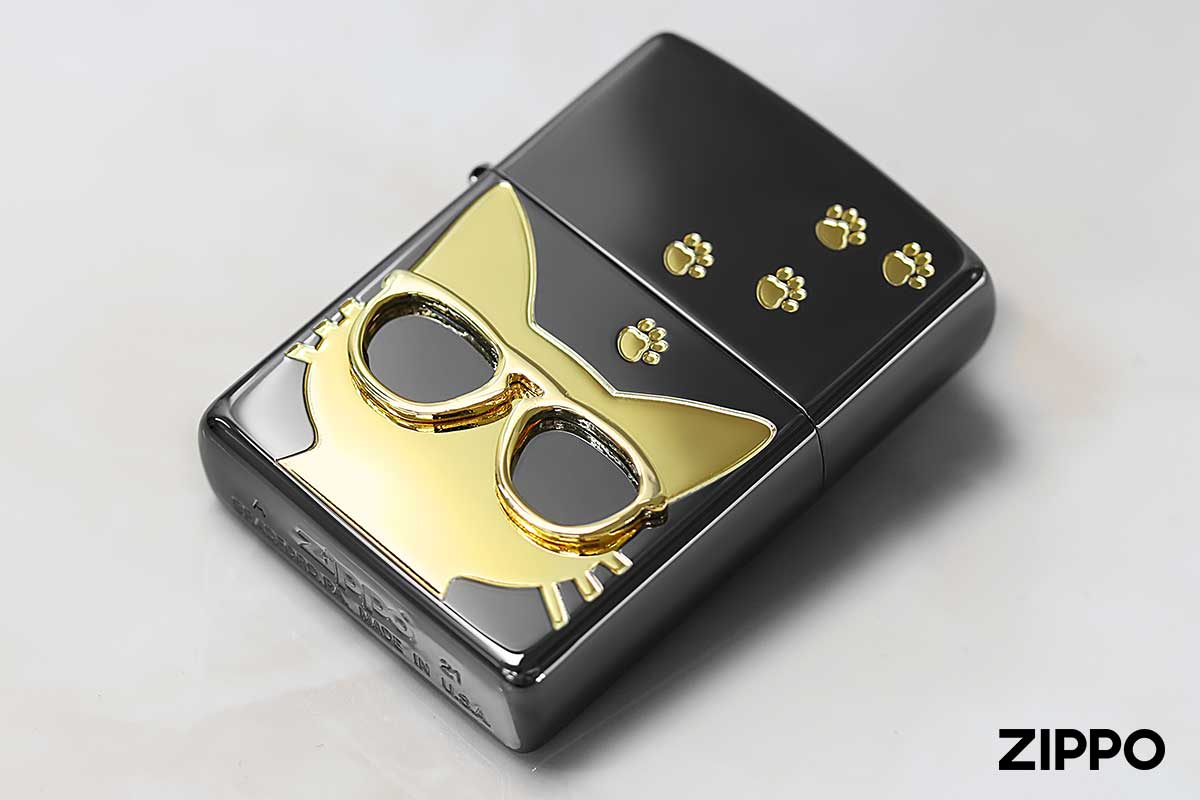 Zippo ジッポー Love Cat 猫が大好き サングラス ゴールド BdCAT-GD