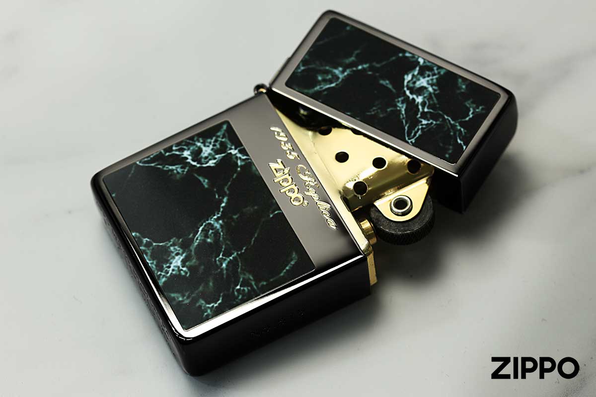 Zippo ジッポー 1935レプリカ Black Marble ブラック マーブル 35MB-BB