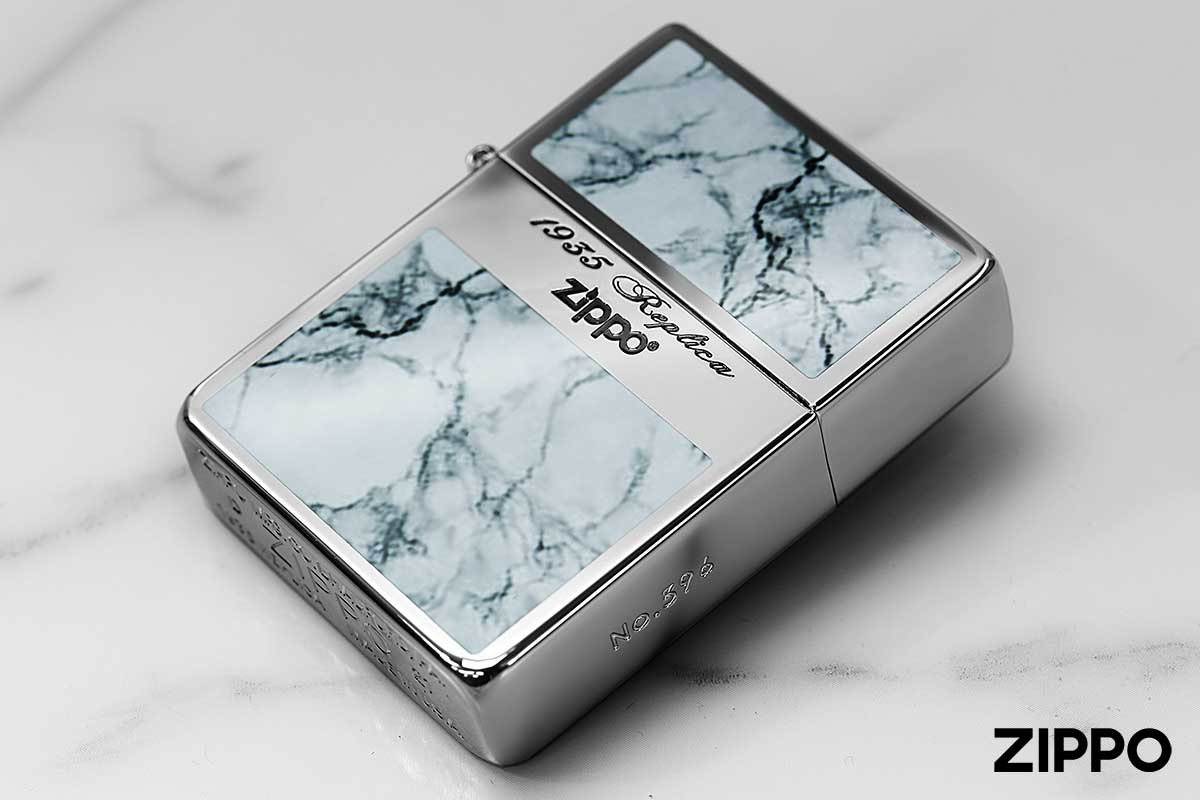 Zippo ジッポー 1935レプリカ Silver Marble シルバー マーブル 35MB-SW