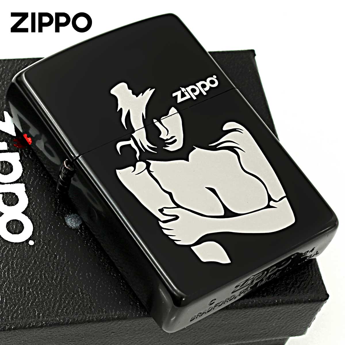 Zippo ジッポー セクシー レディ ガール バスト SEXY GIRL ブラックマット シルバー BST_MBKS