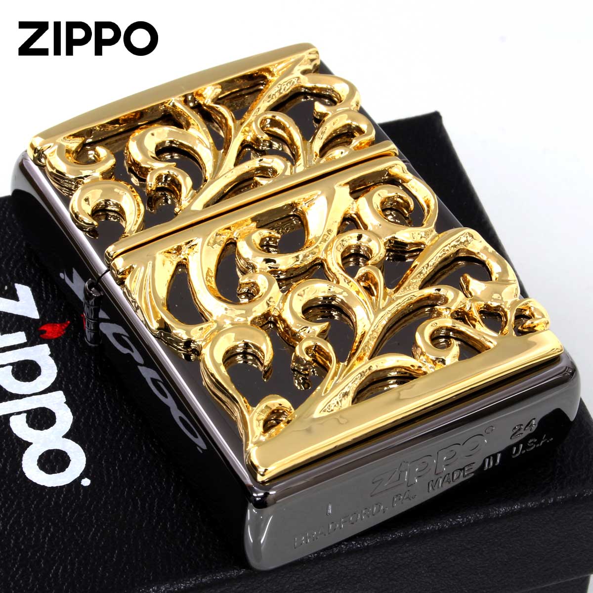 Zippo ジッポー アラベスク 唐草 メタル デビルジャケット ブラックニッケル Metal Jacket ARABESQUE DEVILM_BKGD