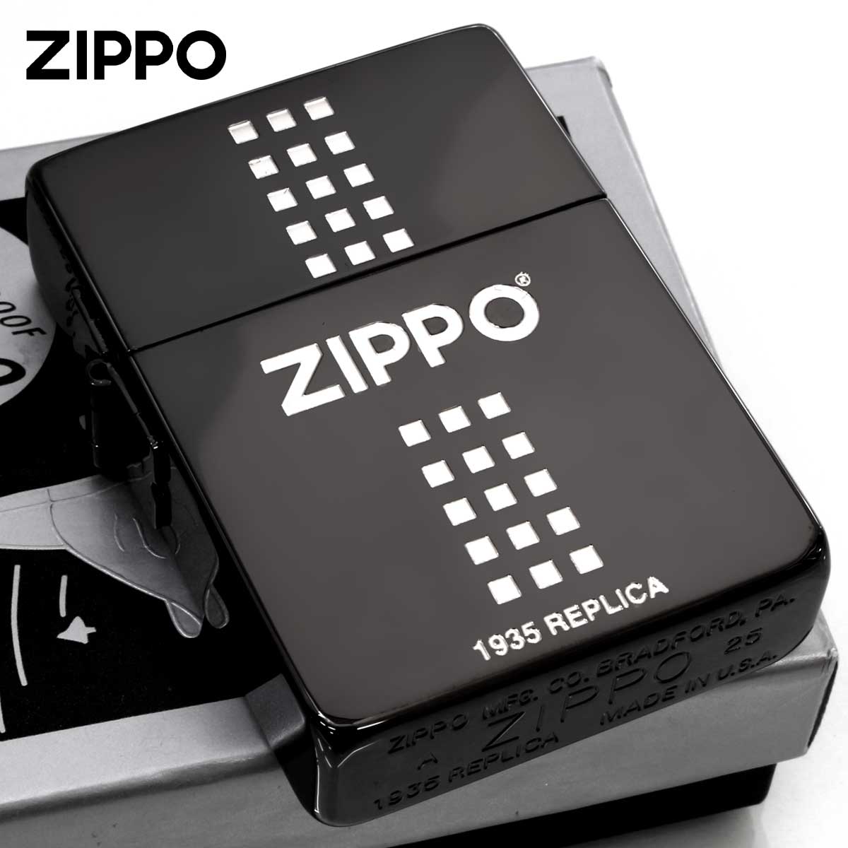 Zippo ジッポー 1935レプリカ クラシックデザイン オールドロゴ ブラックニッケル 35BN-CL_B