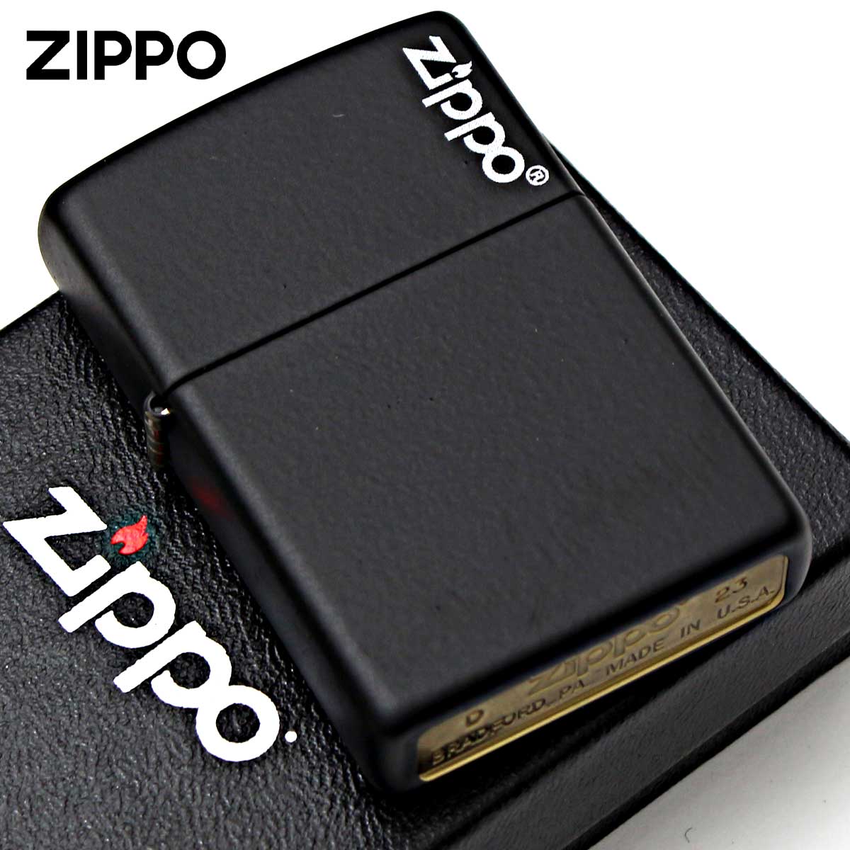 Zippo ジッポー ブラック マット ジッポ ロゴ Black Matte Zippo