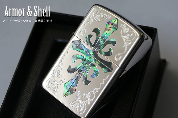 Zippo ジッポー 貝貼り　 クロス　162KB-CRSP