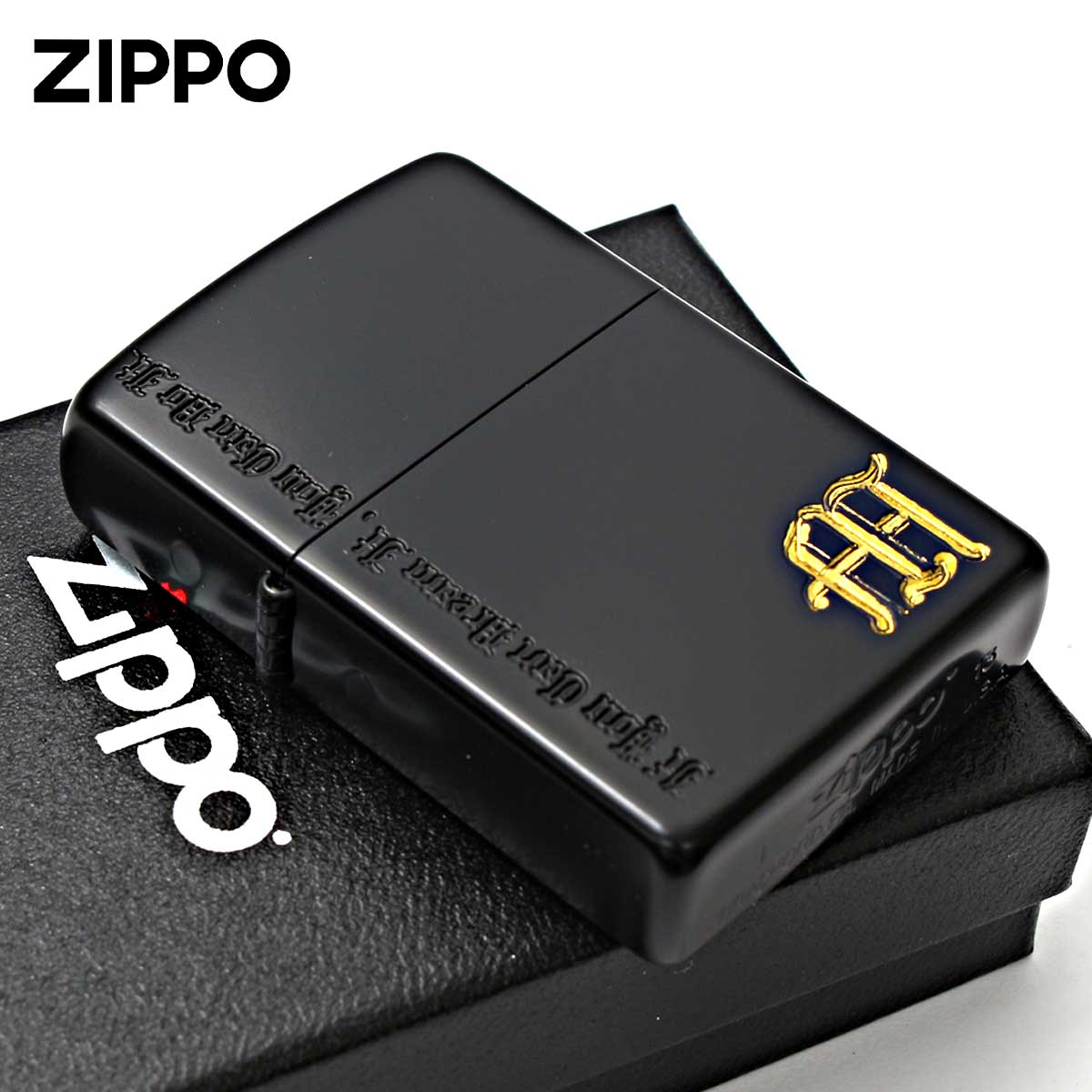Zippo ジッポー イニシャル M ネームオブラブ ブラック Name of Love