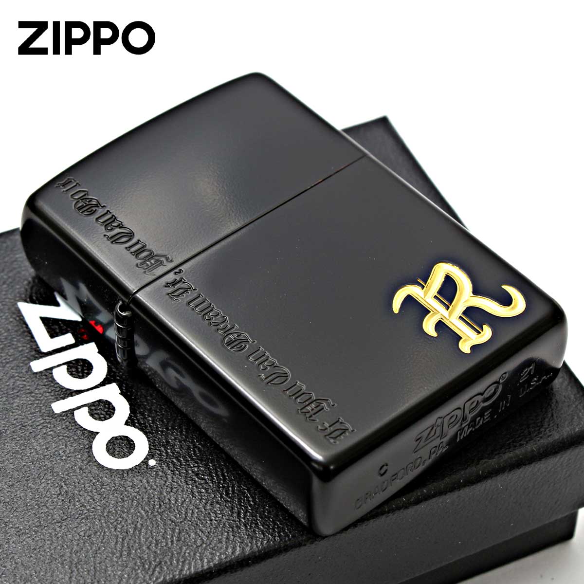 Zippo ジッポー イニシャル R ネームオブラブ ブラック Name of Love NLR-IB メール便可