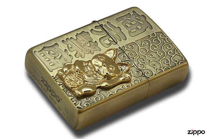 楽天市場】ZIPPO アーマー 招き猫 ジッポ ライター ゴールド 金
