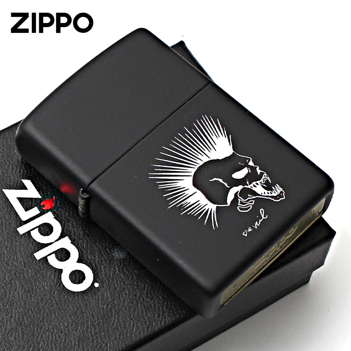 Zippo ジッポー デビル スカル 骸骨 ドクロ Black Devil アメリカ加工 Processing in USA Z218-411674 メール便可