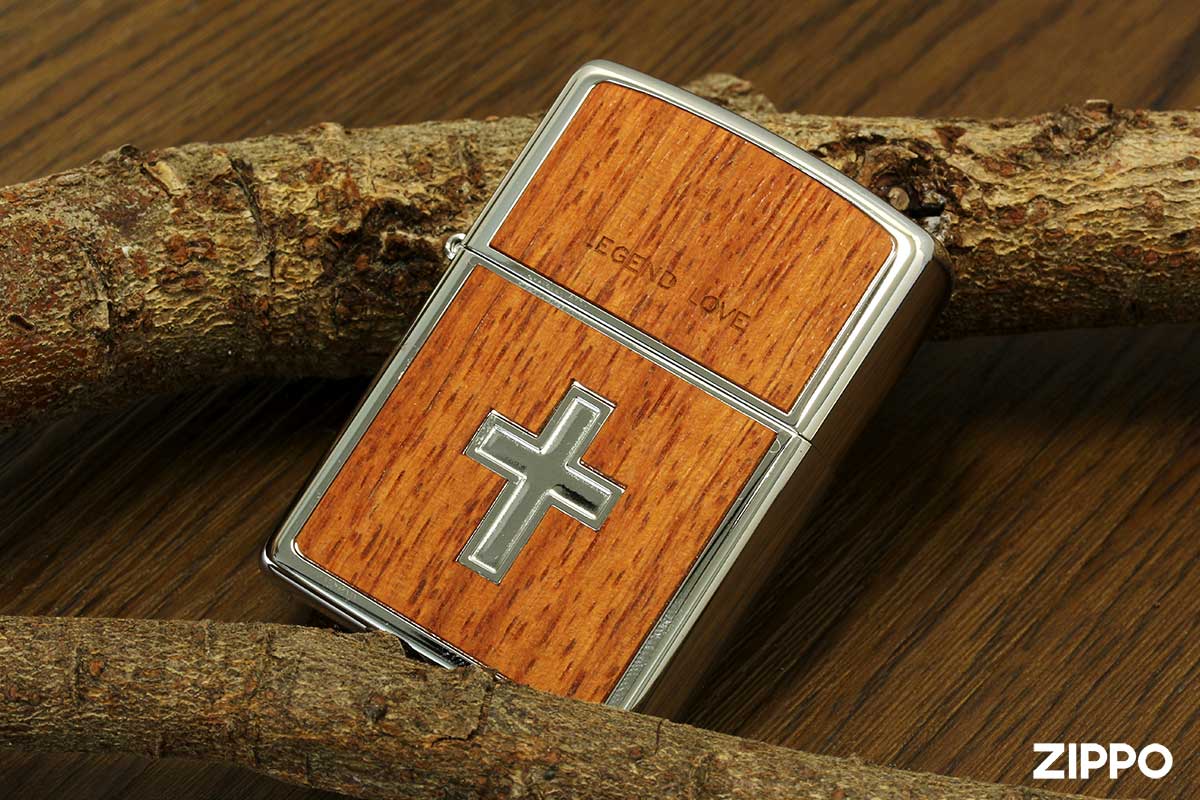 Zippo ジッポー Wood Plate Cross LEGEND LOVE 木貼り レジェンド ラブ 
