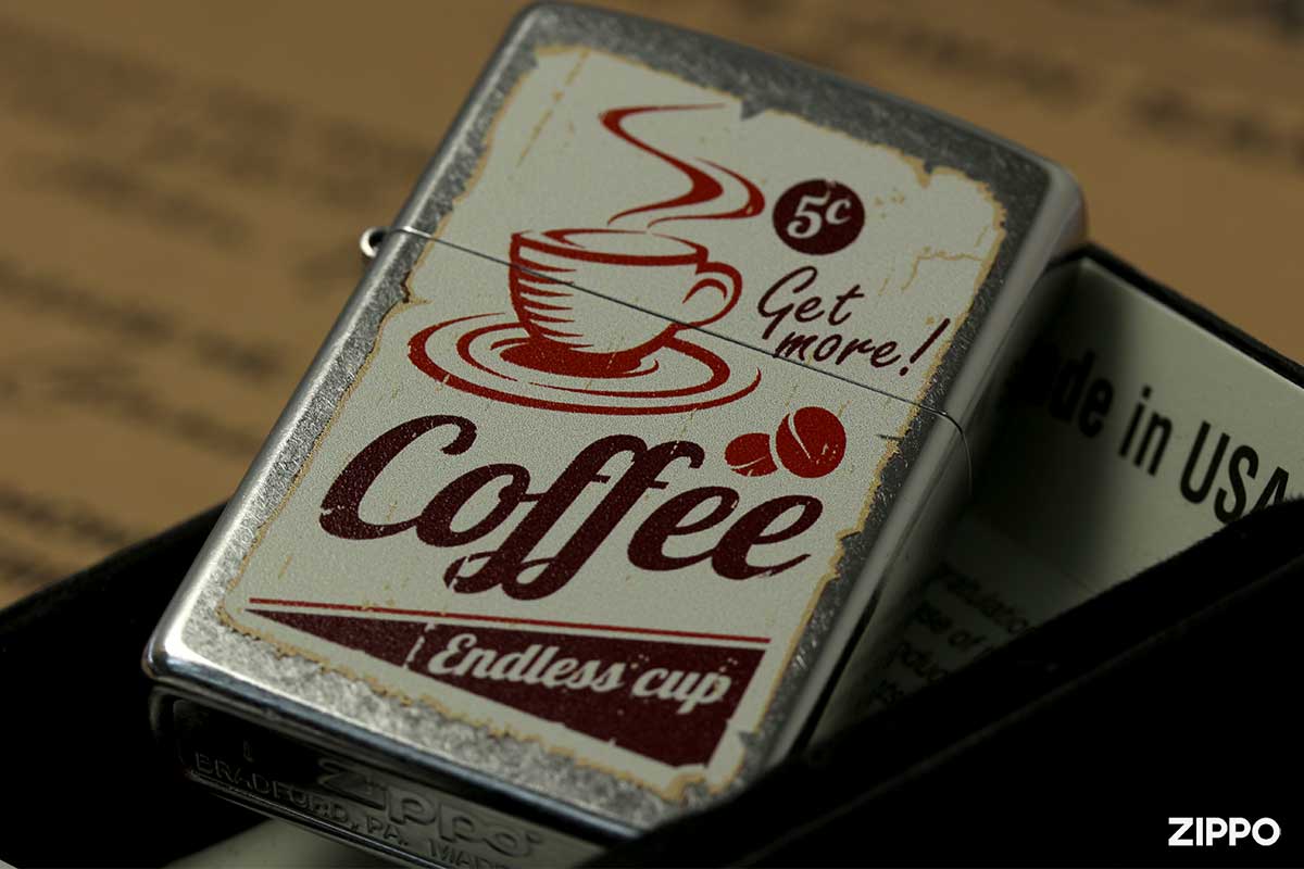 Zippo ジッポー ＃207 Emboss printing Coffee コーヒー EP-KF メール便可