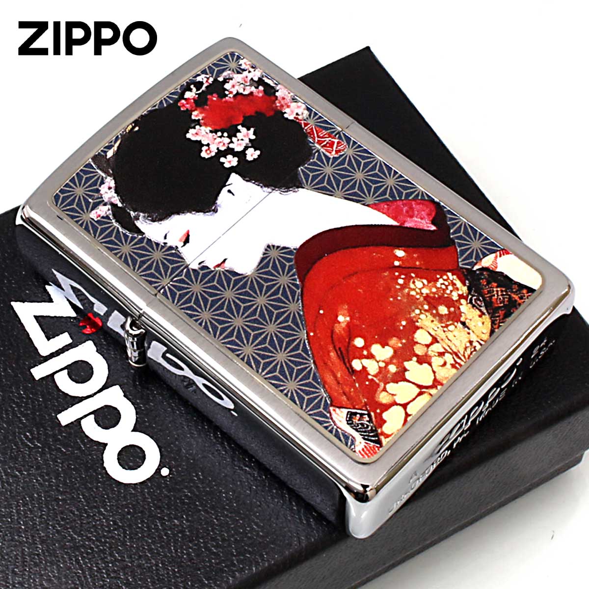Zippo ジッポー 和柄 舞子 麻の葉文様 CP-KB メール便可