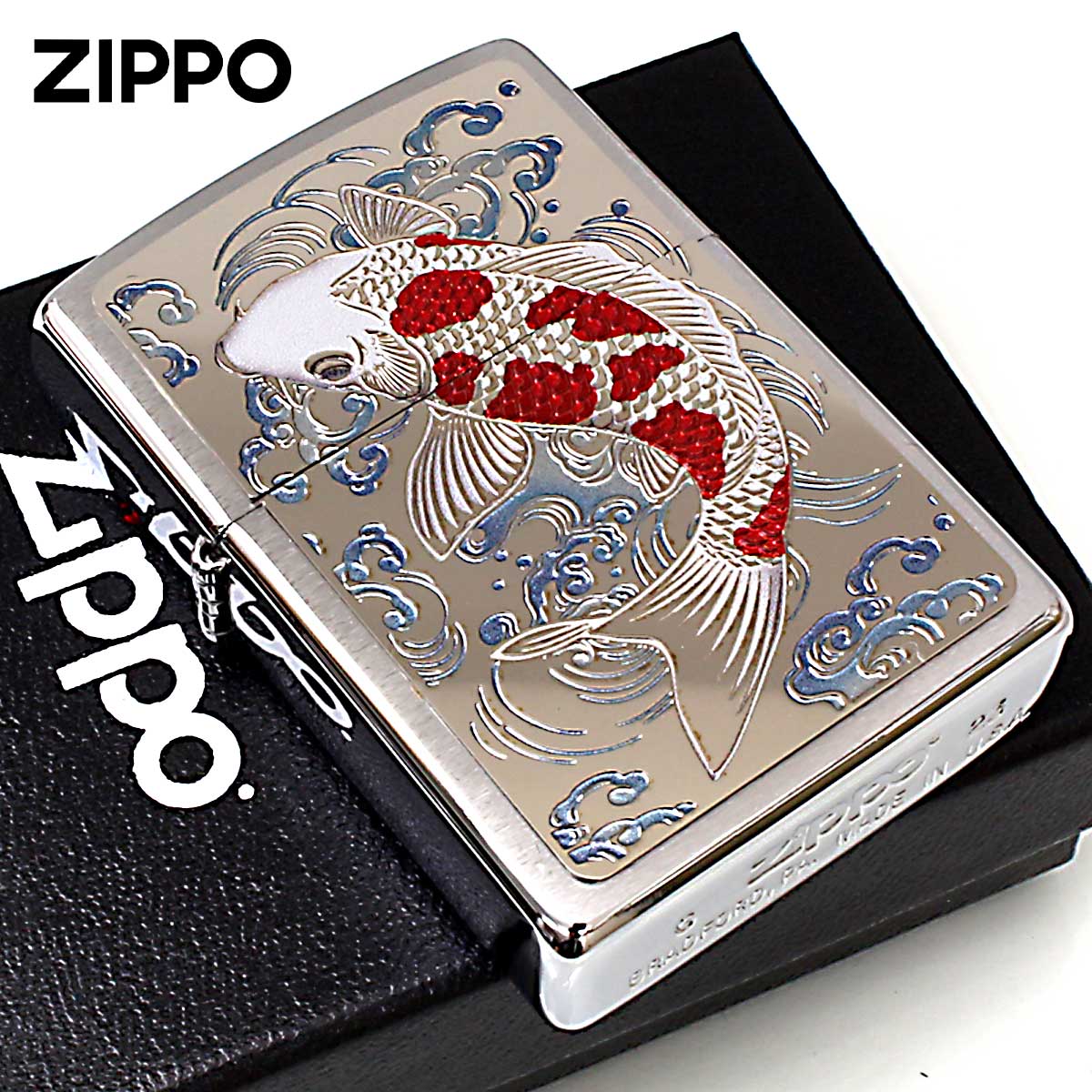 Zippo ジッポー 和柄 昇り鯉 CP-KC メール便可｜Zippo専門店