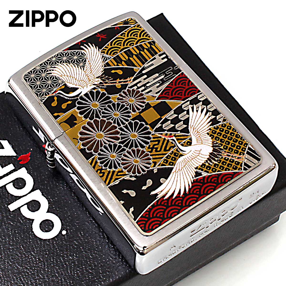 Zippo ジッポー 和柄 夫婦鶴 CP-KD メール便可｜Zippo専門店