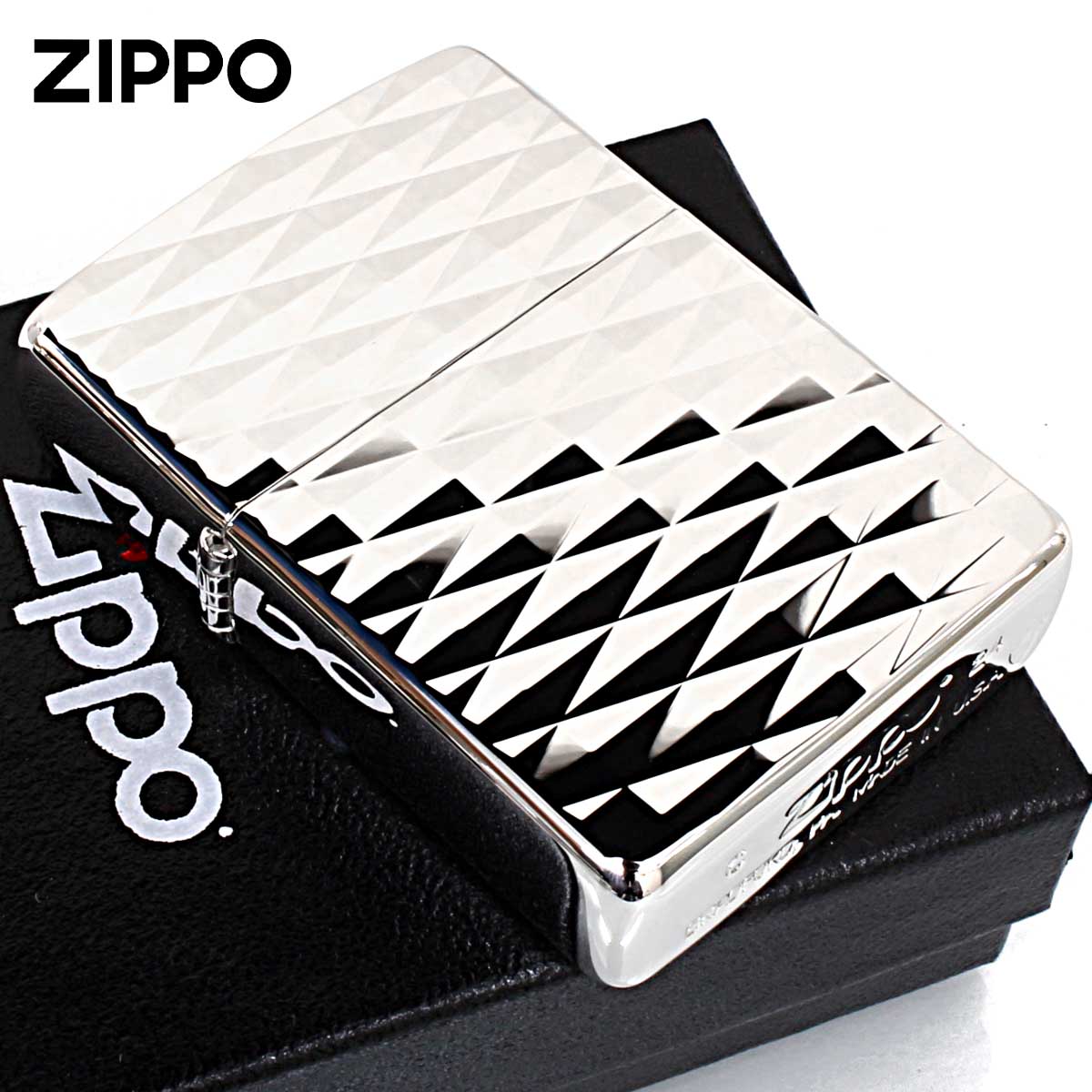 Zippo ジッポー ARMOR ＃162 アーマー ダイヤカット 銀メッキ 162S-2DC