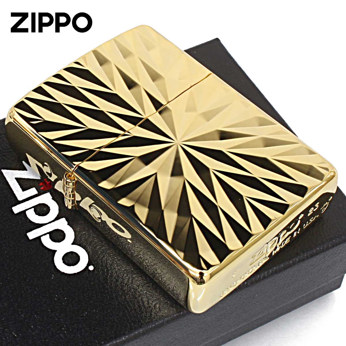 Zippo ジッポー ARMOR ＃162 アーマー ダイヤカット 金メッキ ゴールド