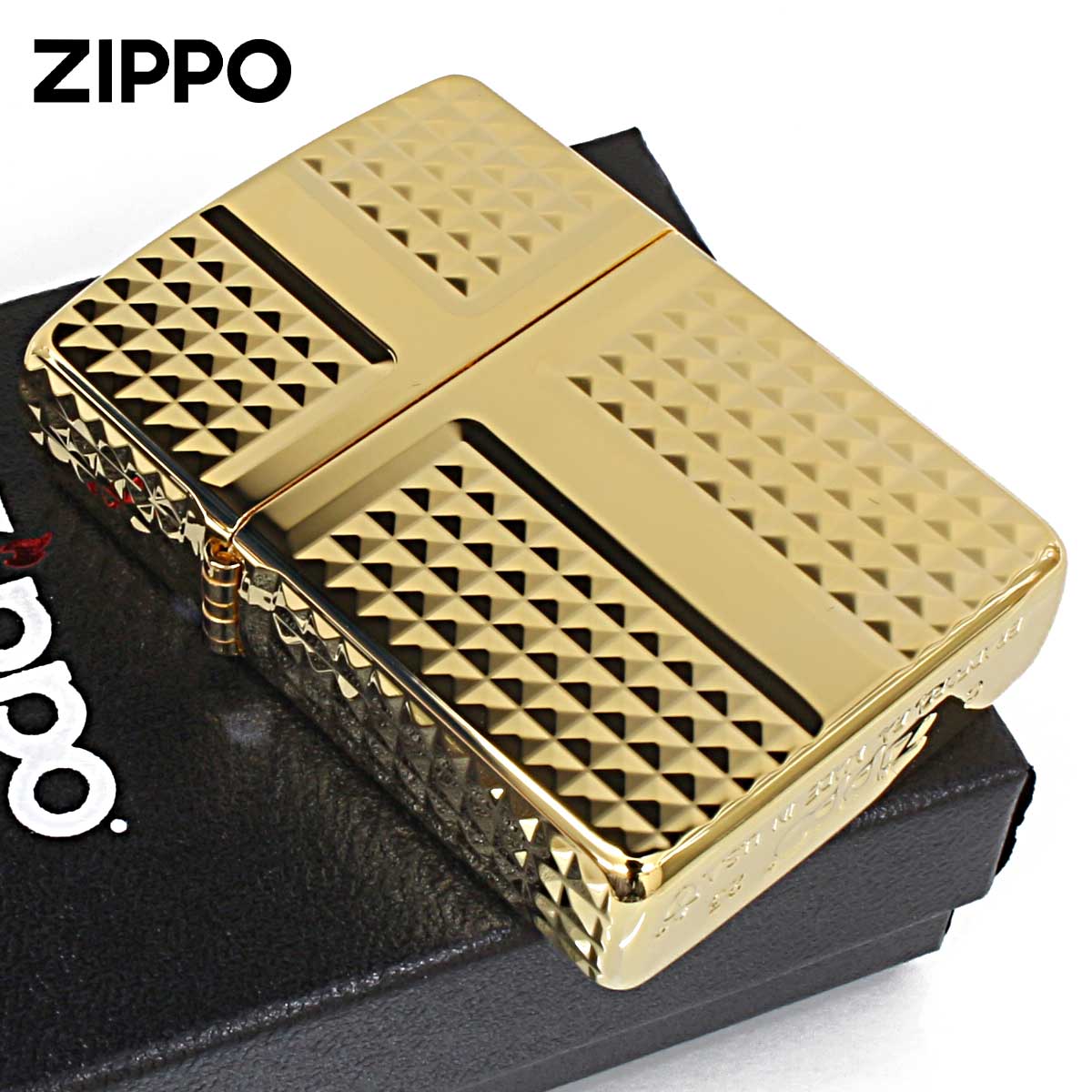 Zippo ジッポー ARMOR ＃162 アーマー ダイヤカット 金メッキ ゴールドチャンバー 162G-4CRDC