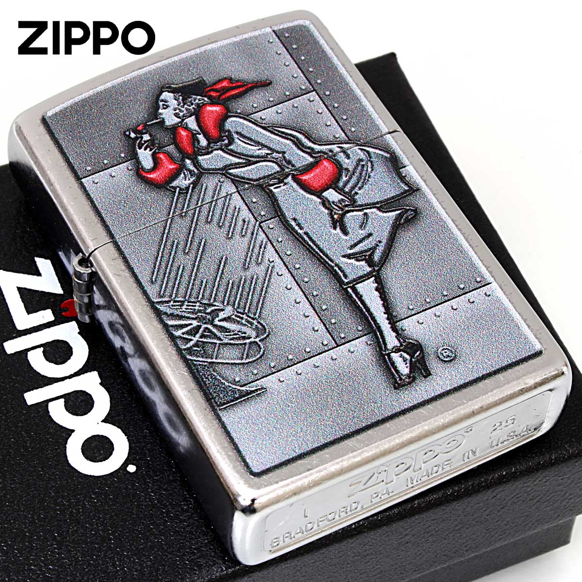 Zippo ジッポー Windy Wind ウインディ 風の中 エンブレム風 Z207
