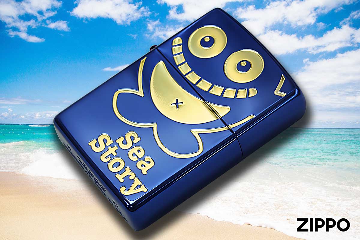 Zippo ジッポー 海物語 Sea Story クジラッキー ブルー ゴールド A柄