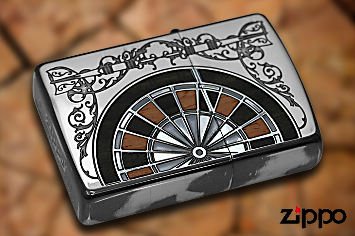 Zippo ジッポー ダーツ アンテーク 木 ウッド インレイ 象嵌