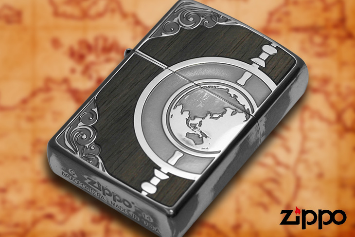 Zippo ジッポー アンティークグローブ SV(1201S483)
