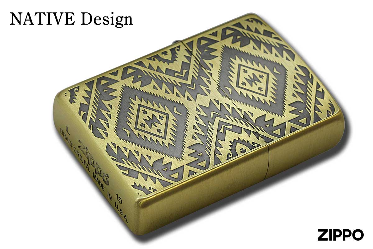 Zippo ジッポー Native Design ネイティブデザイン P1bs 11s734 メール便可 Zippo専門店フラミンゴ 本店