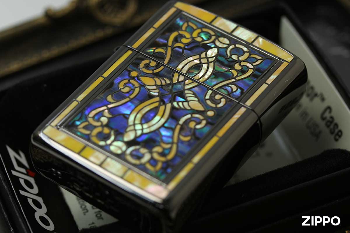 Zippo ジッポー アーマー シェル 貝インレイ 象嵌 ヘリテージ ブラック 