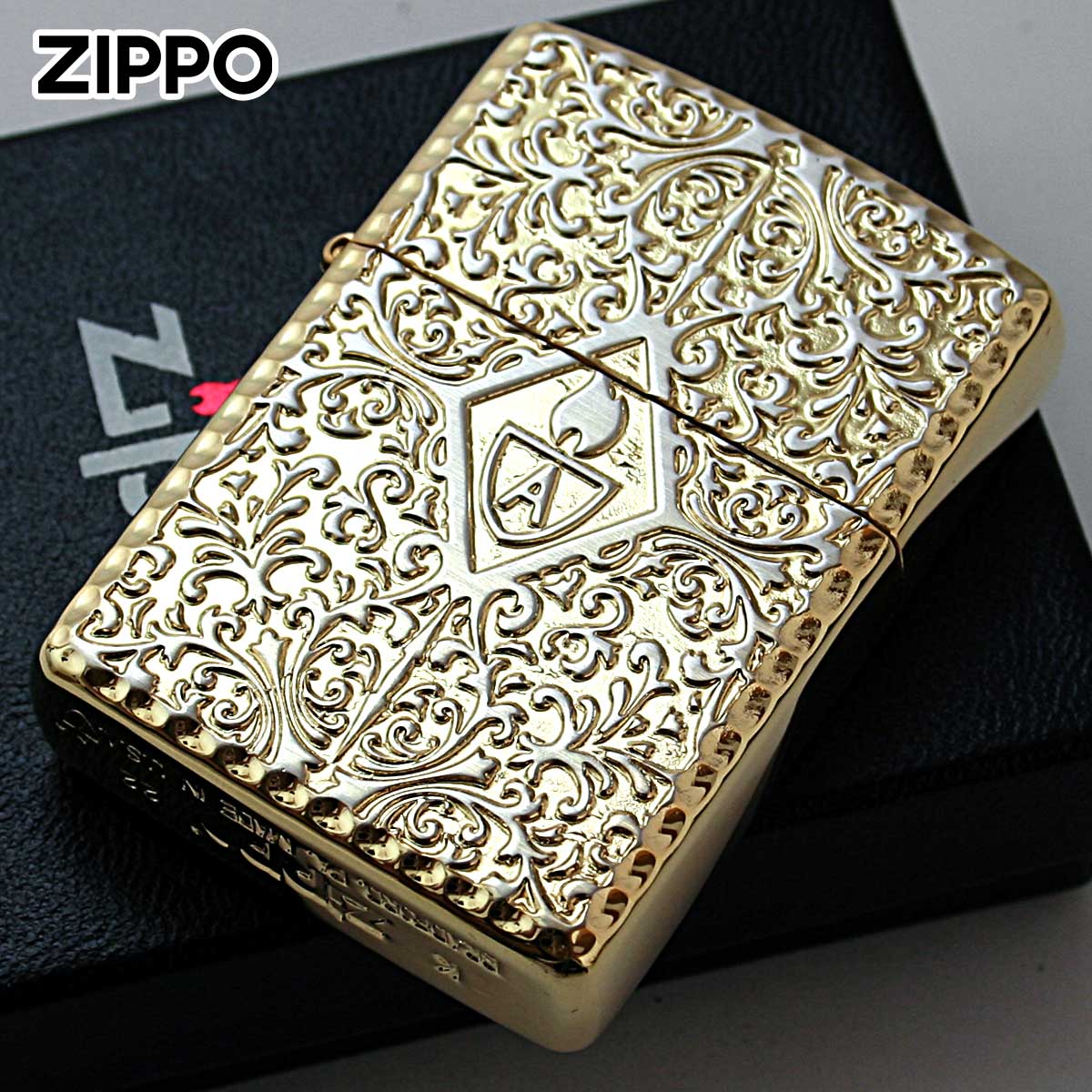 Zippo ジッポー アーマー アラベスク 唐草 コーナーリューター 両面加工 シルバー ゴールド ARMOR Arabesque 162 SG 1201S849