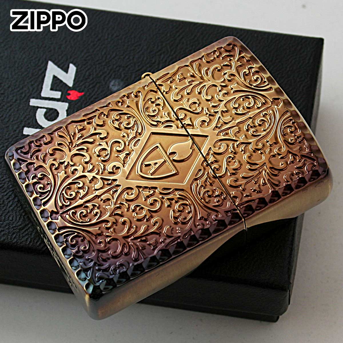 Zippo ジッポー アーマー アラベスク 唐草 コーナーリューター 両面加工 ブラス ARMOR Arabesque 162 BS 1201S851