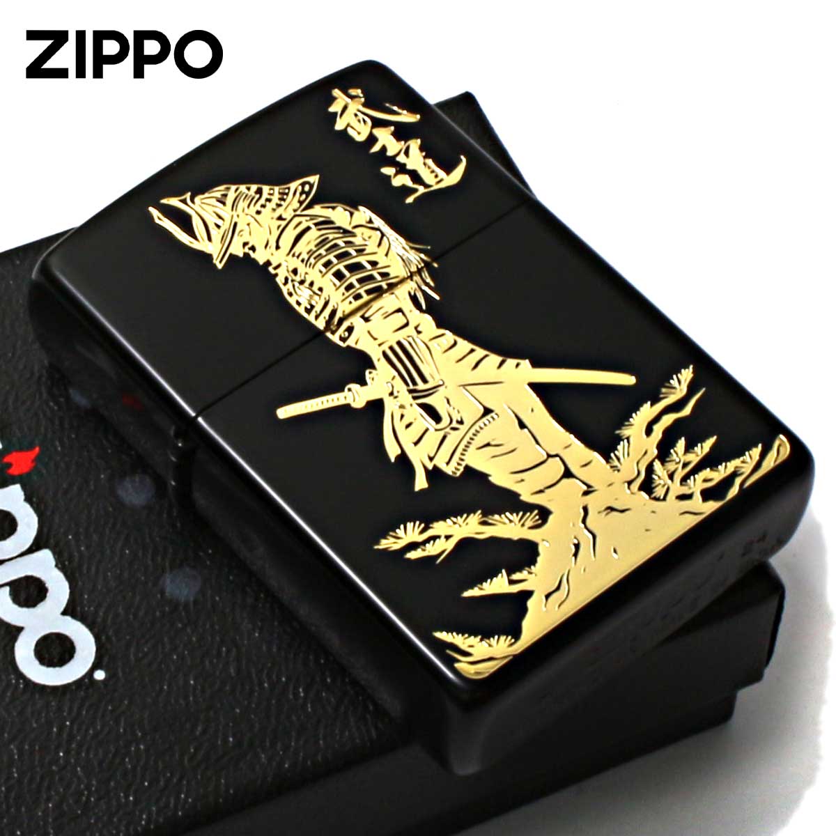 Zippo ジッポー 武士道 BUSHIDO 和柄  鎧 兜 ブラック 金差し 1201S901