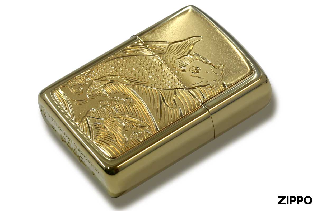 Zippo ジッポー ARMOR アーマー GOLD TITANIUM COATING BODY 鯉W