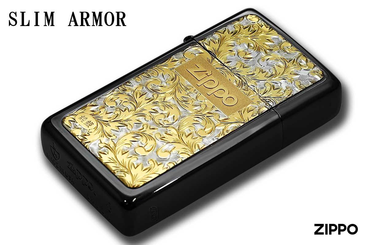 Zippo ジッポー SLIM ARMOR スリムアーマー 黒チタン ＃K-7 メール便可