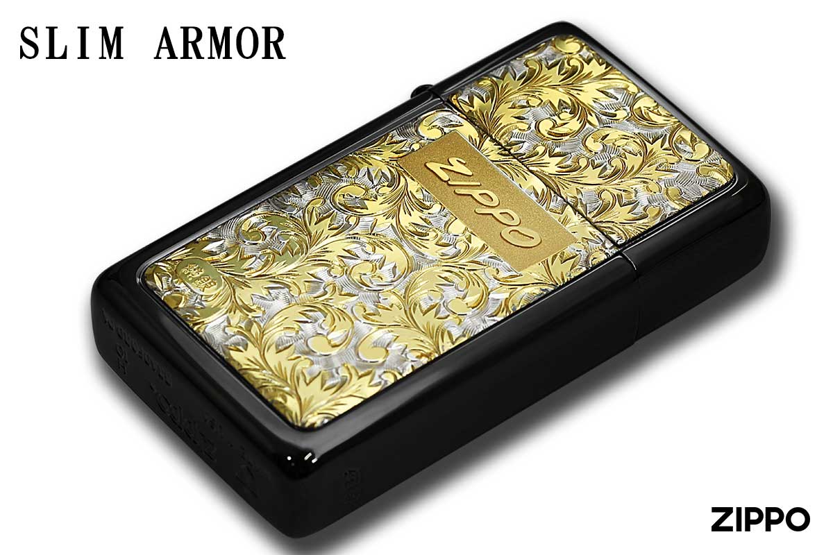 Zippo ジッポー SLIM ARMOR スリムアーマー 黒チタン #K-9 メール便可