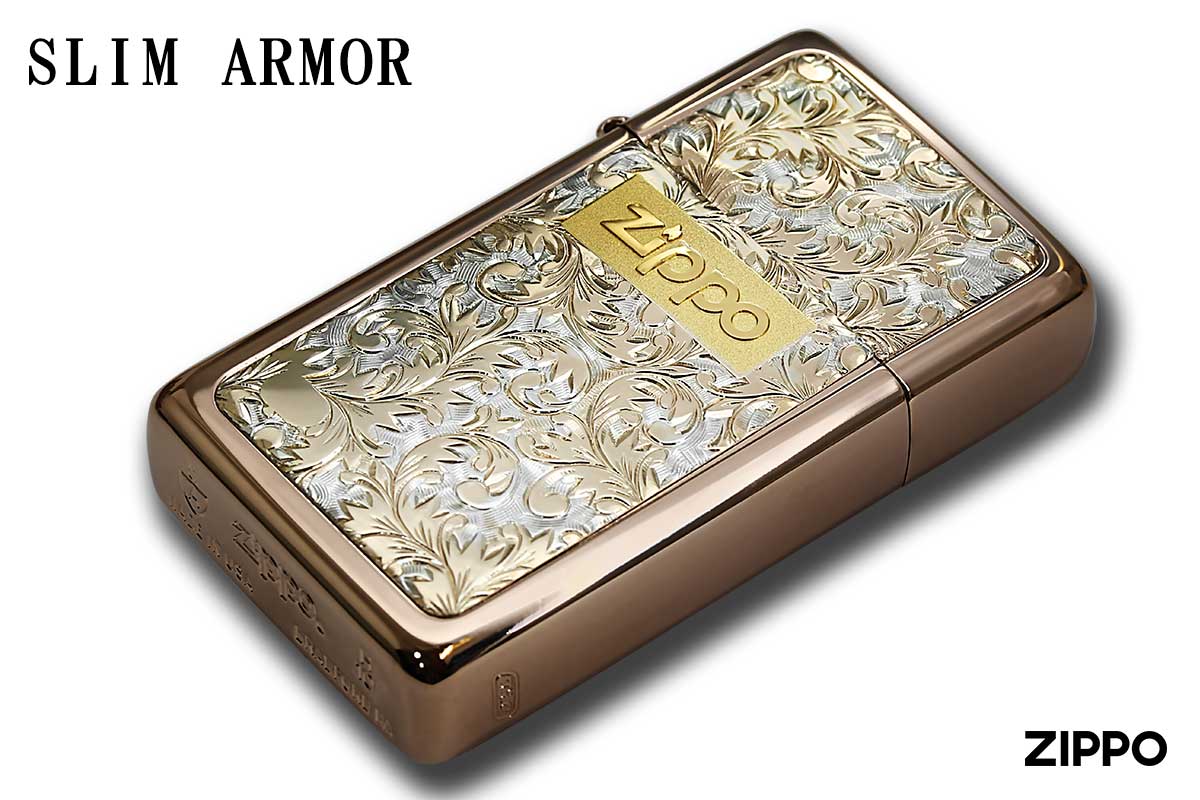 Zippo ジッポー SLIM ARMOR スリムアーマー レッドゴールド RG＃KP-7 メール便可