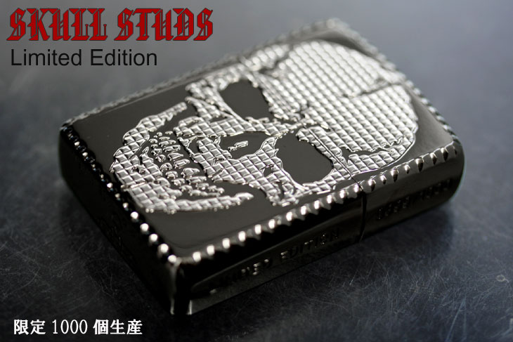 Zippo ジッポー SKULL STUDS 2（W)White&Black Nickel