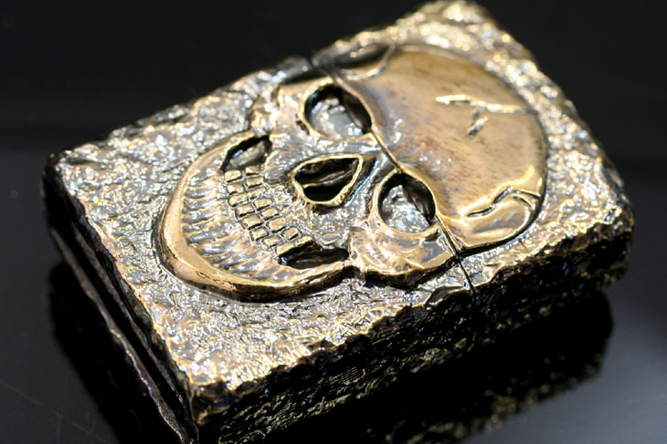 Zippo ジッポー METAL JACKET メタルジャケット スカル ブラス skull-A メール便可
