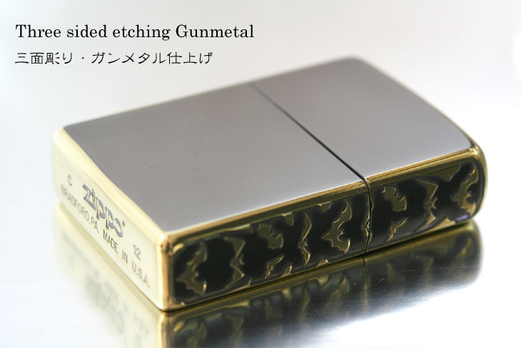 Zippo ジッポー コウモリ BATS 3面サイドデザイン ガンメタル ブラス 3E-BATS A メール便可