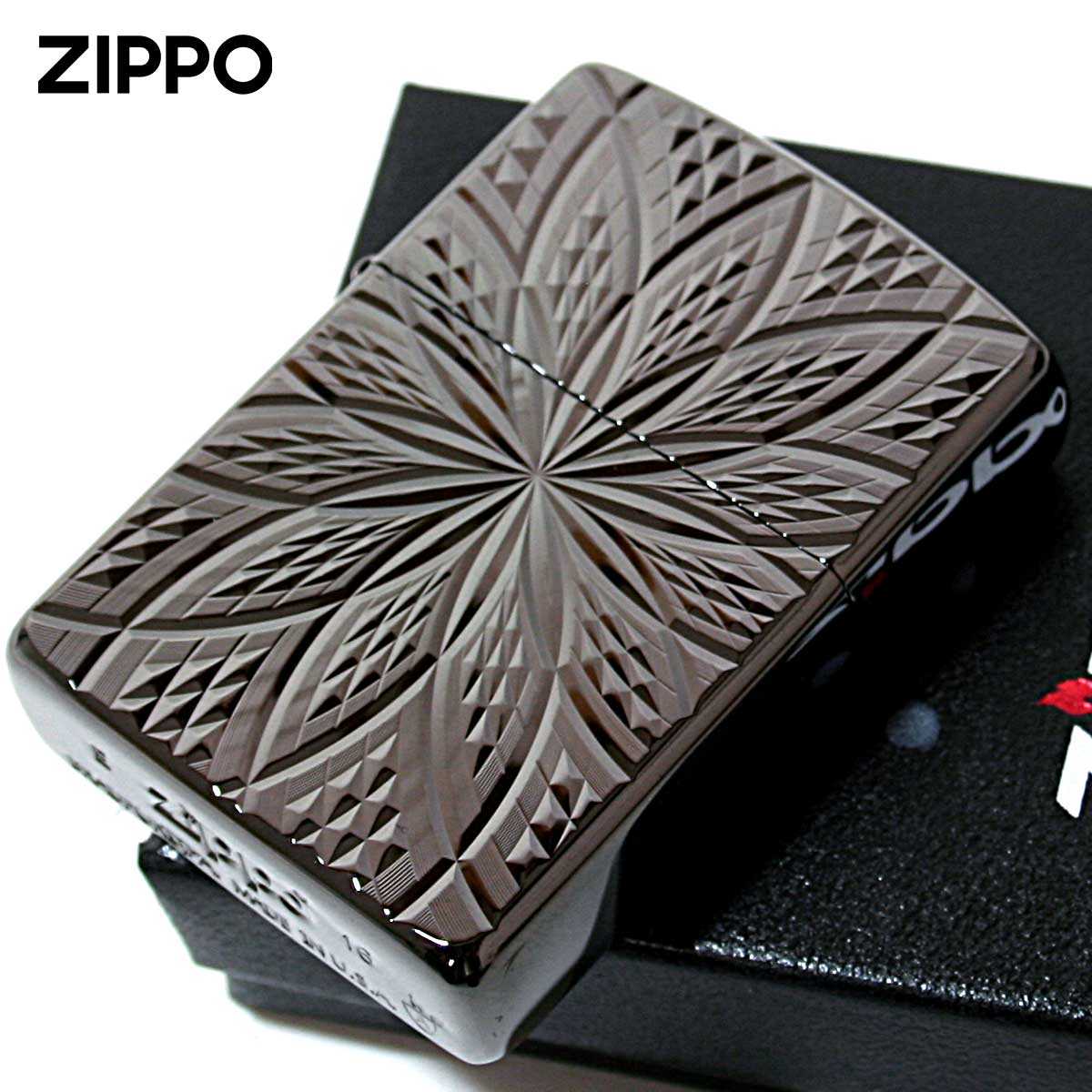 Zippo ジッポー アーマー ダイヤモンドカット ブラック 両面加工