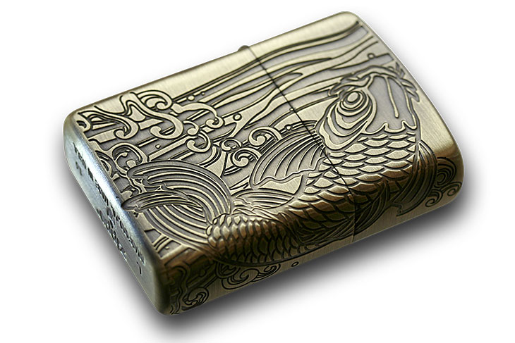 Zippo ジッポー Antique Series 昇鯉（A）アンティークBrass メール便可