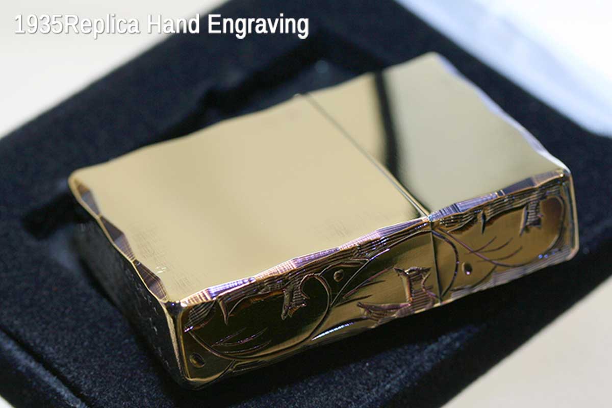Zippo ジッポー 在庫限り Three Hand Cut 3面手彫り 1935-3H C2 Brass Oxidized