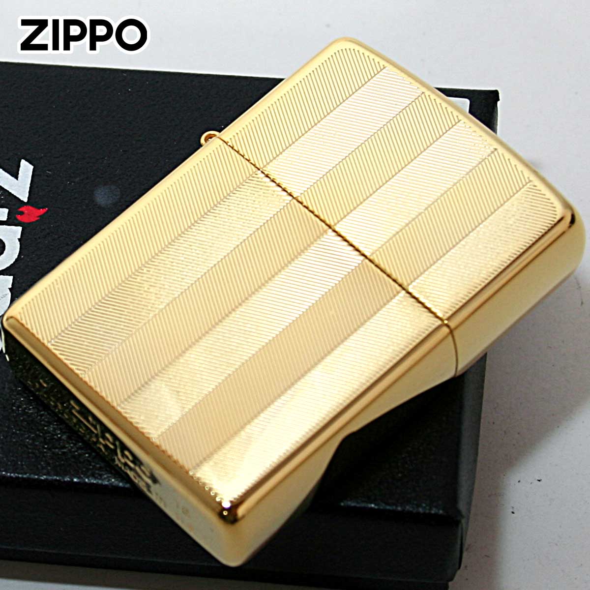 Zippo ジッポー ヘリンボン柄 両面 彫刻 金メッキ SFE-HERRINGBONE ゴールドタンク C メール便可