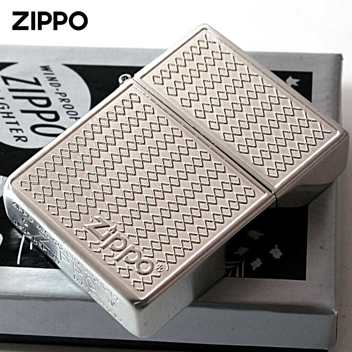 Zippo ジッポー 1935レプリカ グリルメッシュ ニッケルサテン 両面加工 1935 Grill Mesh Nickel SATIN B