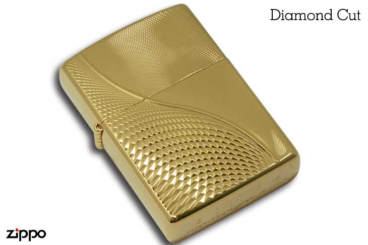 Zippo ジッポー ダイヤモンドカット ゴールド 金メッキ 両面加工