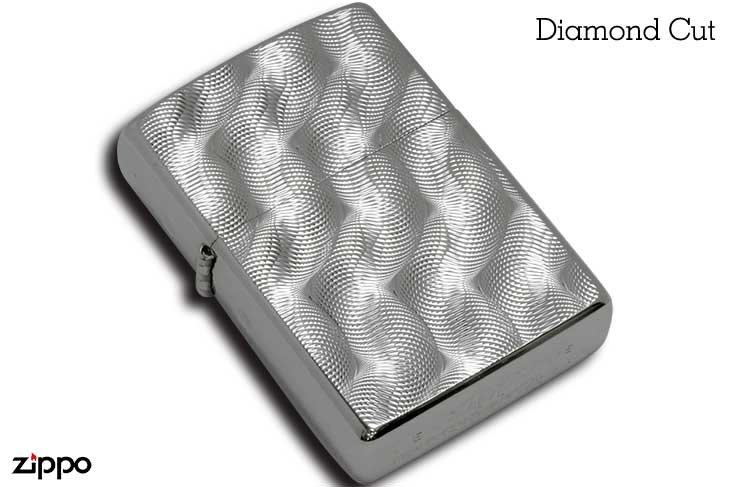 Zippo ジッポー ダイアモンドカット プラチナコーティング 両面加工 Diamond Cut I メール便可