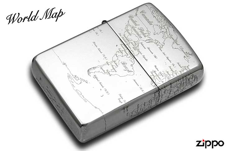 zippo ジッポー  世界地図　ワールドマップ　レーザー5面加工